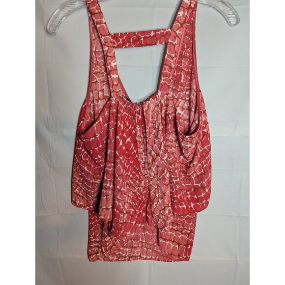 WHITE HOUSE BLACK MARKET Tank Top Tunic Layered Geometric Strappy Back Boho XS - Picture 5 of 11